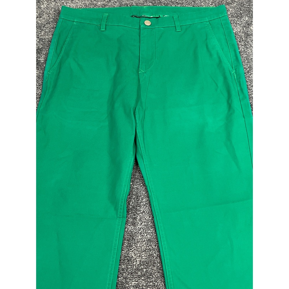 Bonobos Washed Chinos Mens 33x32 Kelly Green 100% Cotton Straight Leg Pants